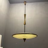 Vintage Bronze & Glass Light Pendant Light, 1950s