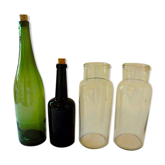 Lot of four old bottles