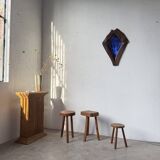 Brutalist wooden mirror 1900