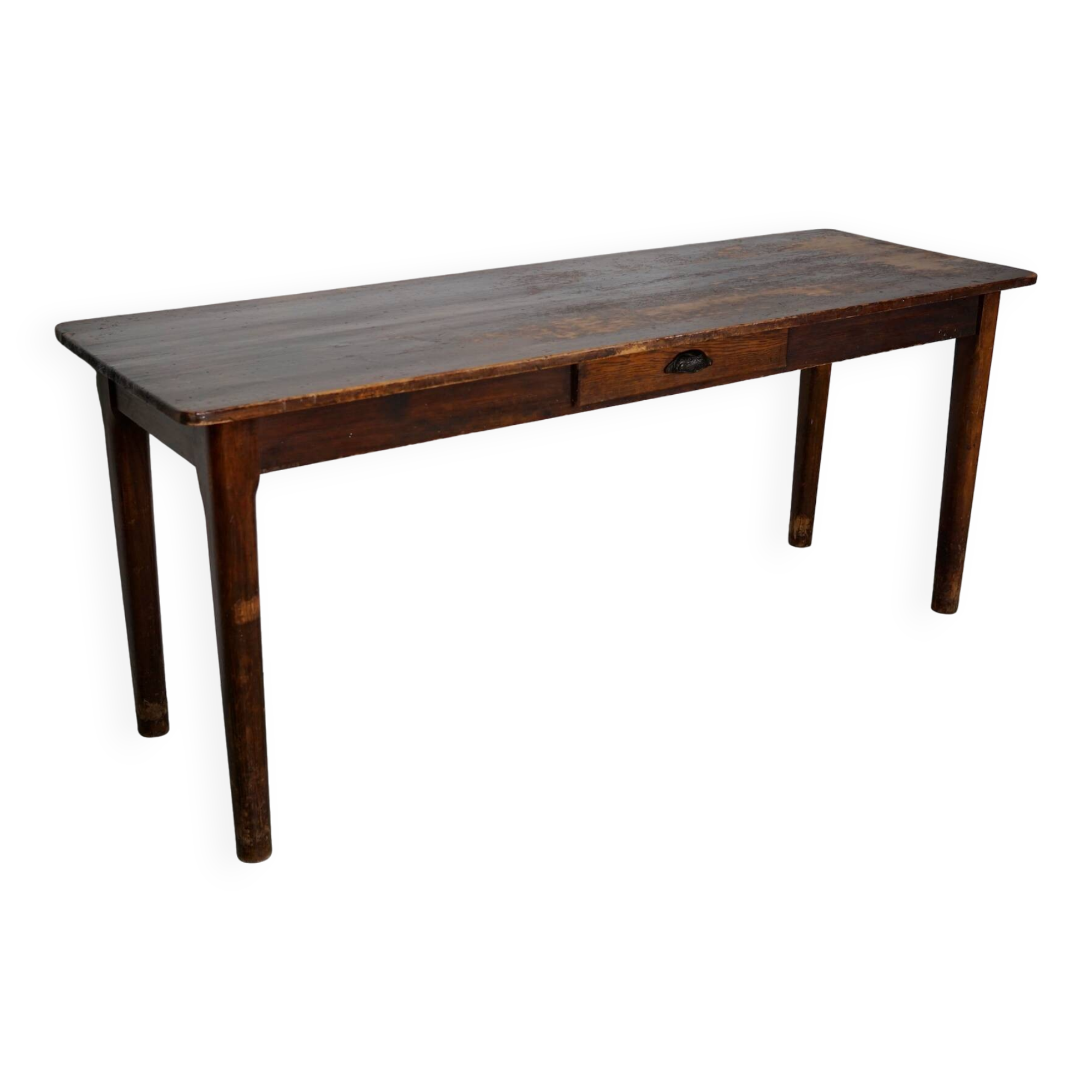 Vintage French Rustic Farmhouse Pine Side Table or Desk, 1950s