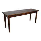 Table d'appoint ou bureau vintage en pin rustique français, années 1950