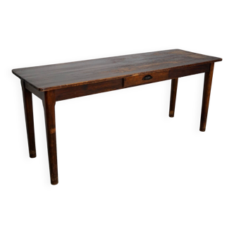 Vintage French Rustic Farmhouse Pine Side Table or Desk, 1950s