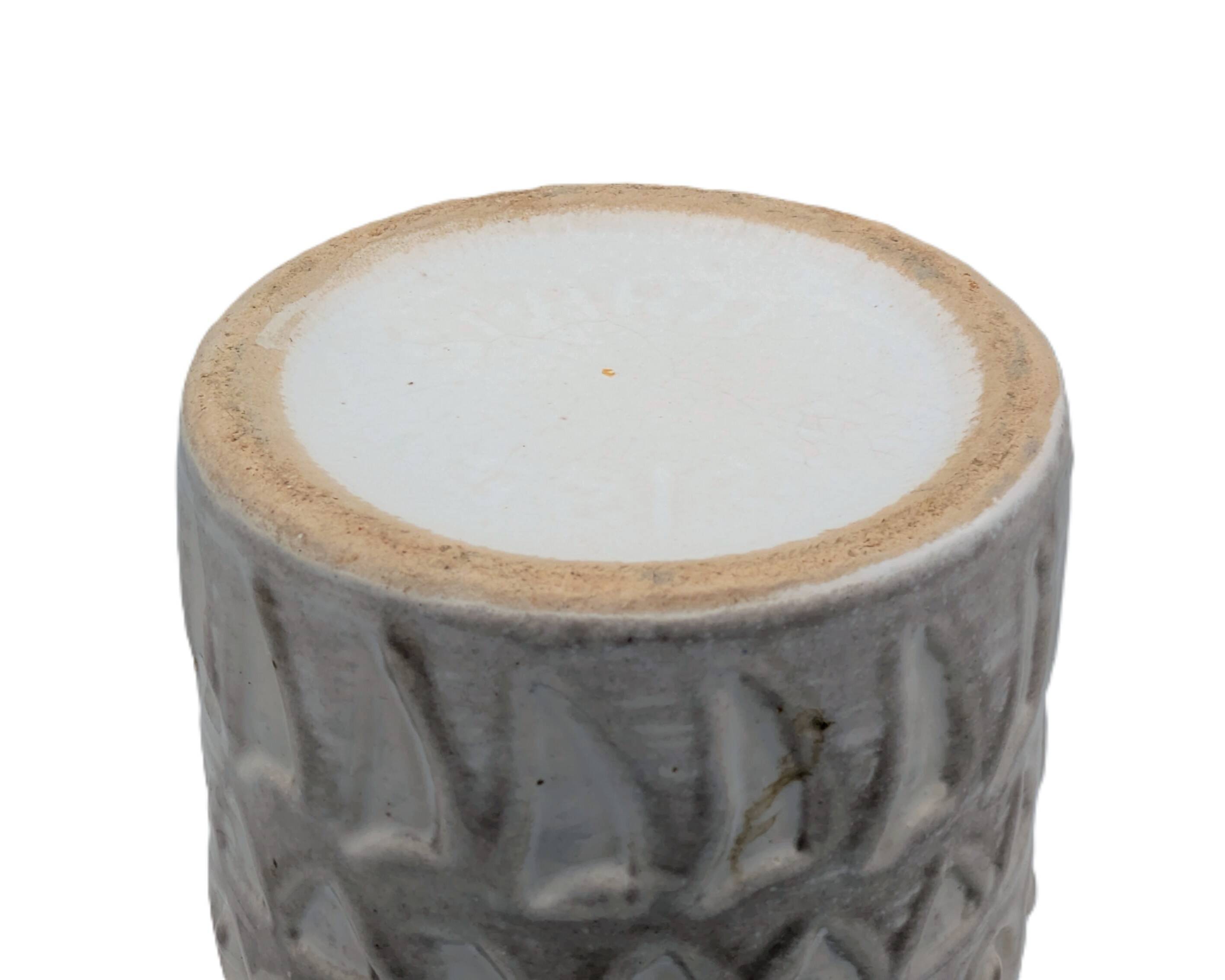 Large Brutalist Textured Ceramic Vase - WGP Fat Lava Style 1960s/1970s