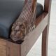 1920-30s, set of 2 armchairs, design after Georges Jacob, carved teak wood.