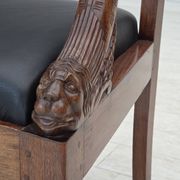 1920-30s, set of 2 armchairs, design after Georges Jacob, carved teak wood.