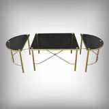 Tripartite Glass Coffee Table, Maison Baguès style – 1950