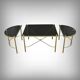 Tripartite Glass Coffee Table, Maison Baguès style – 1950