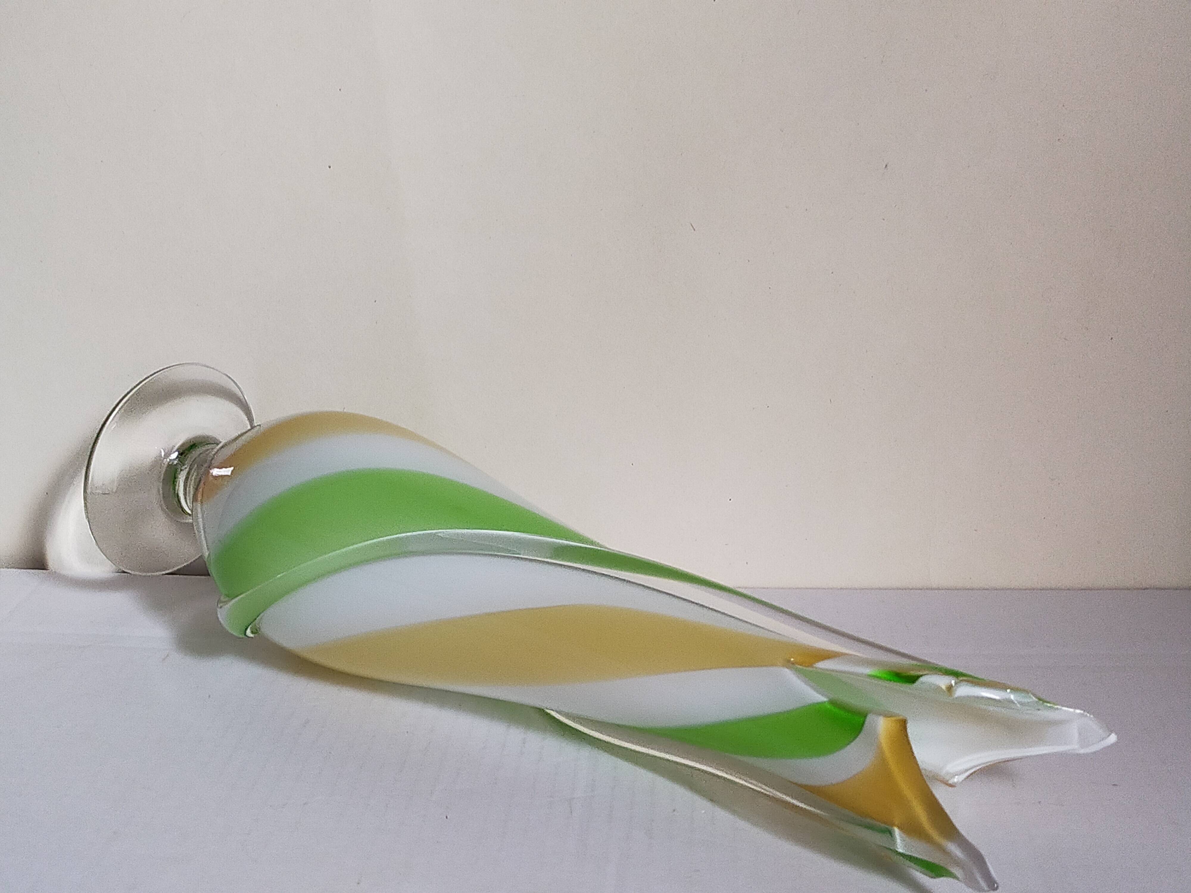 Vintage two-tone glass vase 39 cm