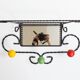 Black iron coat rack with mirror 1950s