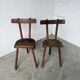 Pair of Savoyard tripod chairs, folk art, oak.