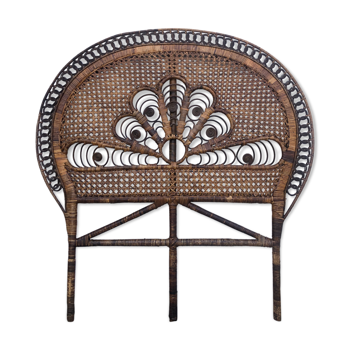 Vintage rattan headboard