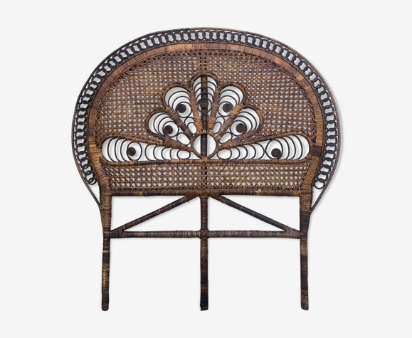 Tête de lit en rotin vintage