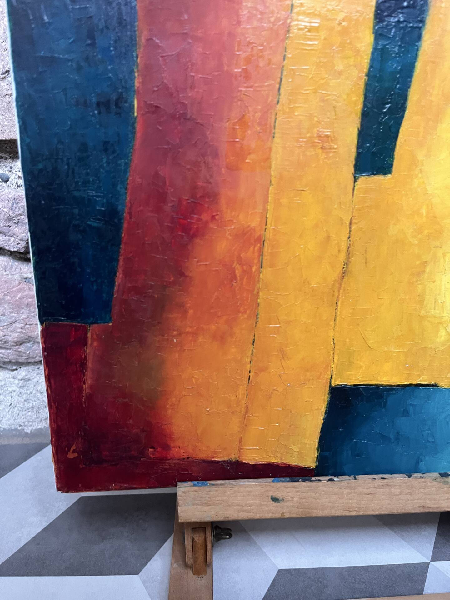Oil on canvas "Village"