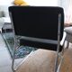 Vintage black tubular chrome armchair – 1970s