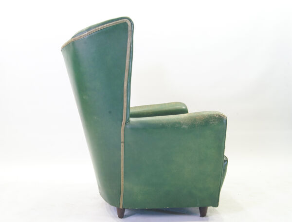 fauteuil club en cuir vert