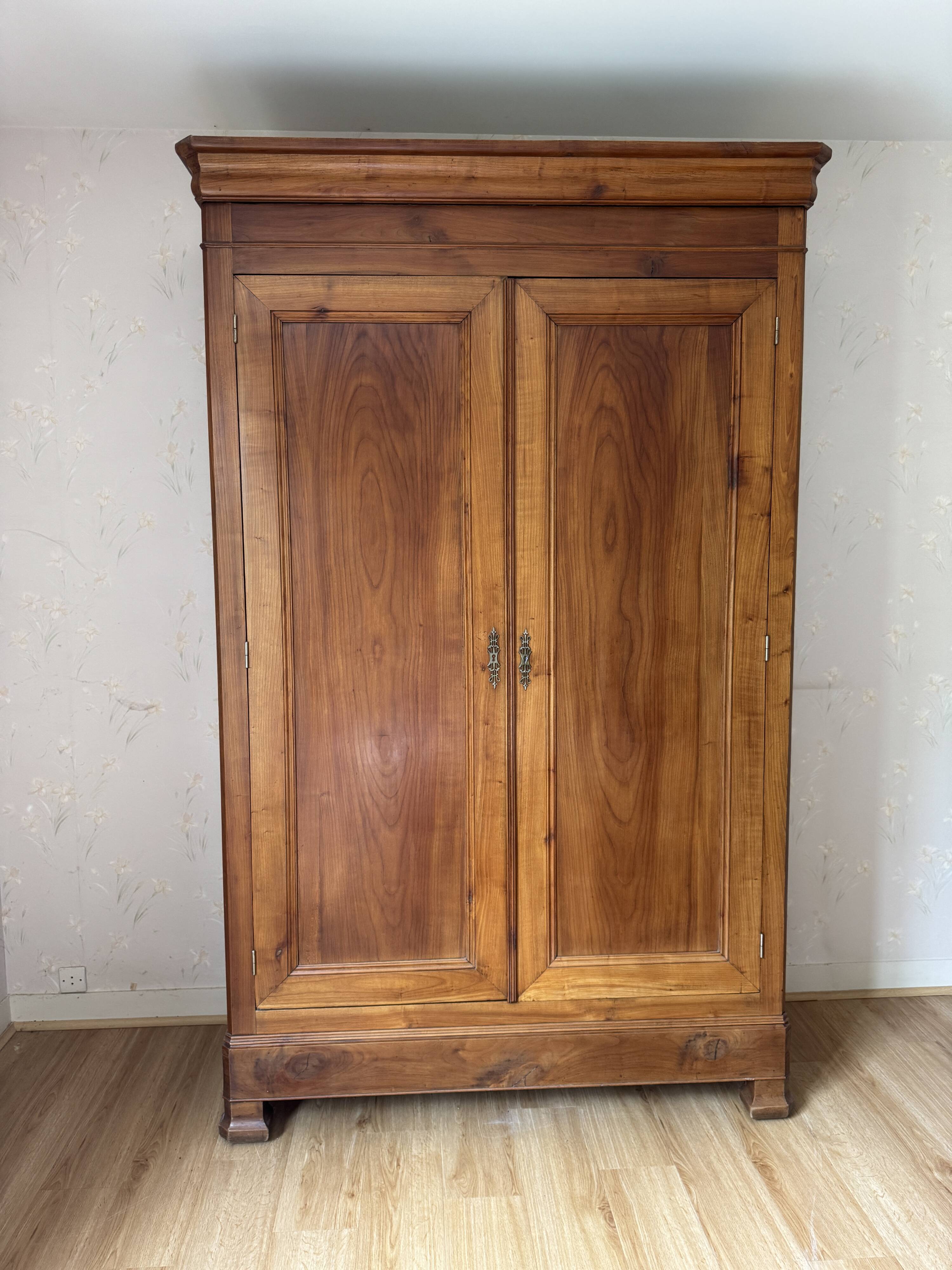 Large Louis Philippe oak wardrobe H: 2m25