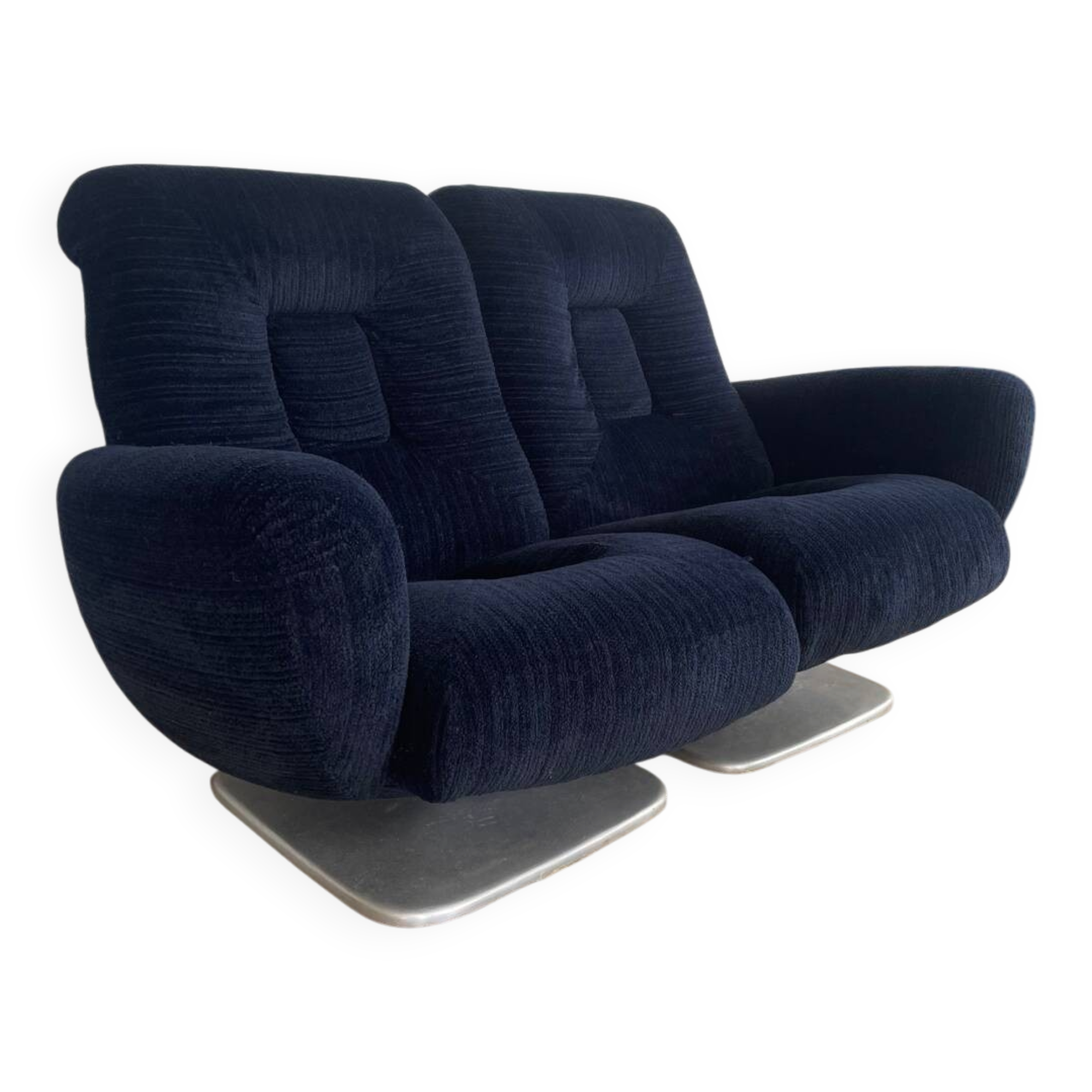 Sofa set + armchair + footrest Jean Prévost – 1970s