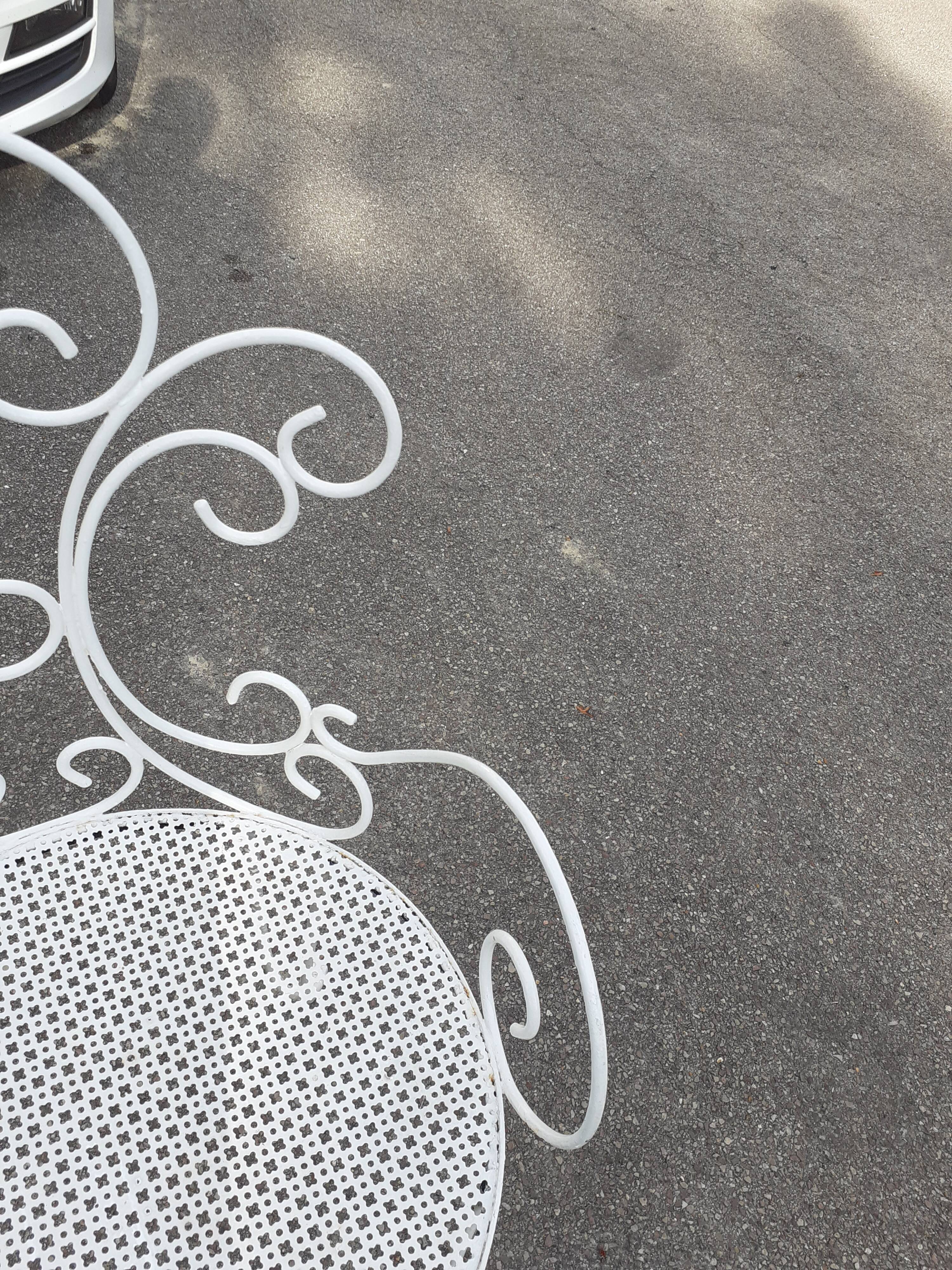 Old wrought iron garden furniture