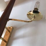 Brass and teak sconce design Lunel 1960