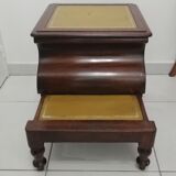 Old stepladder or English mahogany library foot walk