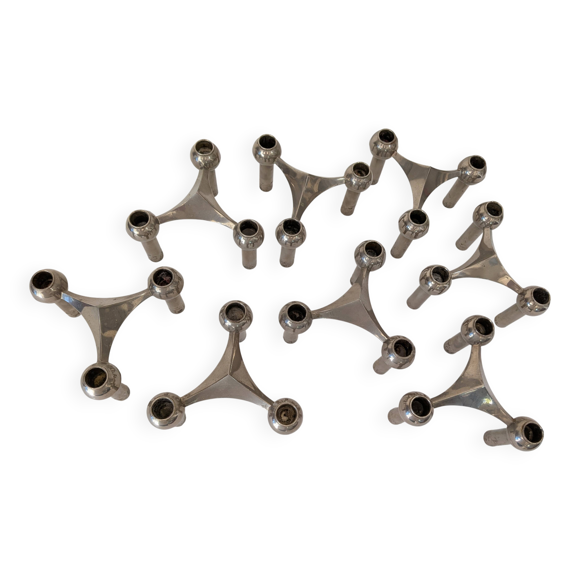 Set of 8 Nagel S22 candle holders 1960s - 1970s