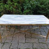 Table basse en marbre et laiton