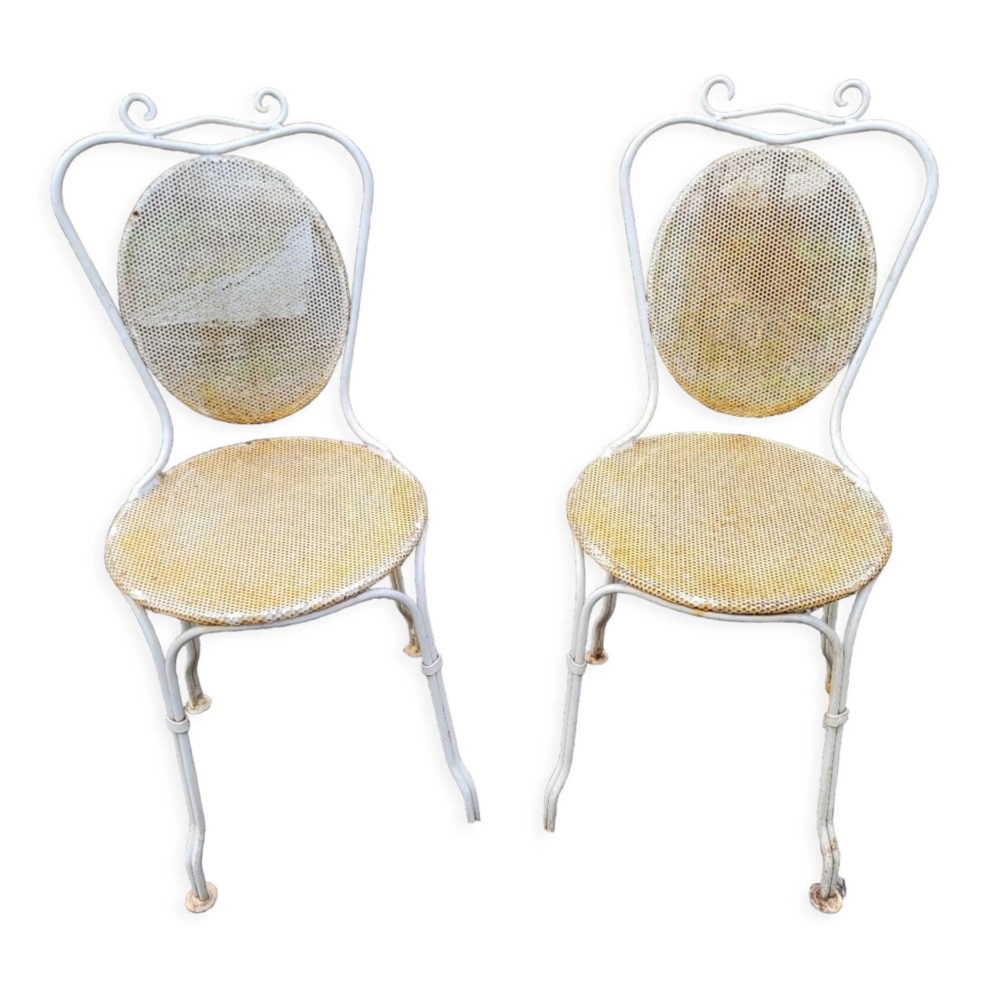 Paire de chaises de jardin en fer forgé