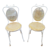 Paire de chaises de jardin en fer forgé