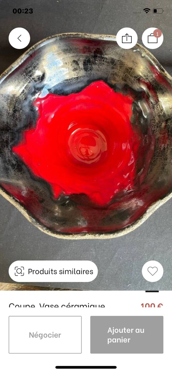 Cup, ceramic vase Francis Triay