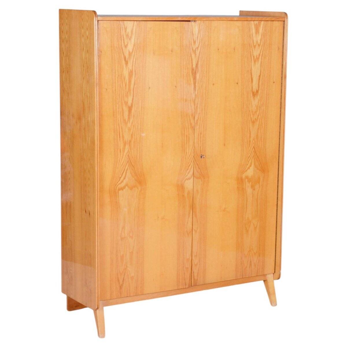 Mid-Century Modern Wardrobe in Ash from Tatra Pravenec, Czech, 1950s