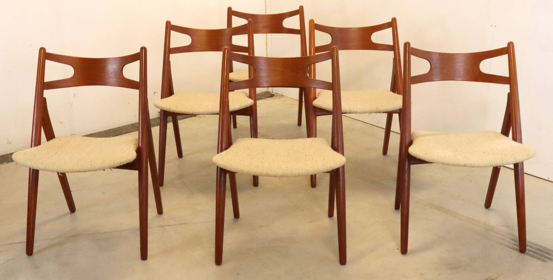Set van 6 Hans Wegner voor Carl Hansen CH 29 stoelen