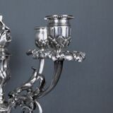 Pair of silver-plated candelabra, Louis XVI style – late 19th century