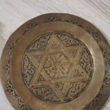 Assiette en cuivre Etoile de David