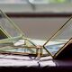 4 anciennes boites à bijoux en verre, laiton et miroir