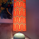 Lamp placed, handmade lampshade.