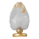 Lampe de table vintage élégante en verre de Murano avec abat-jour en forme de feuille transparent et base en métal doré – Italie années 1980