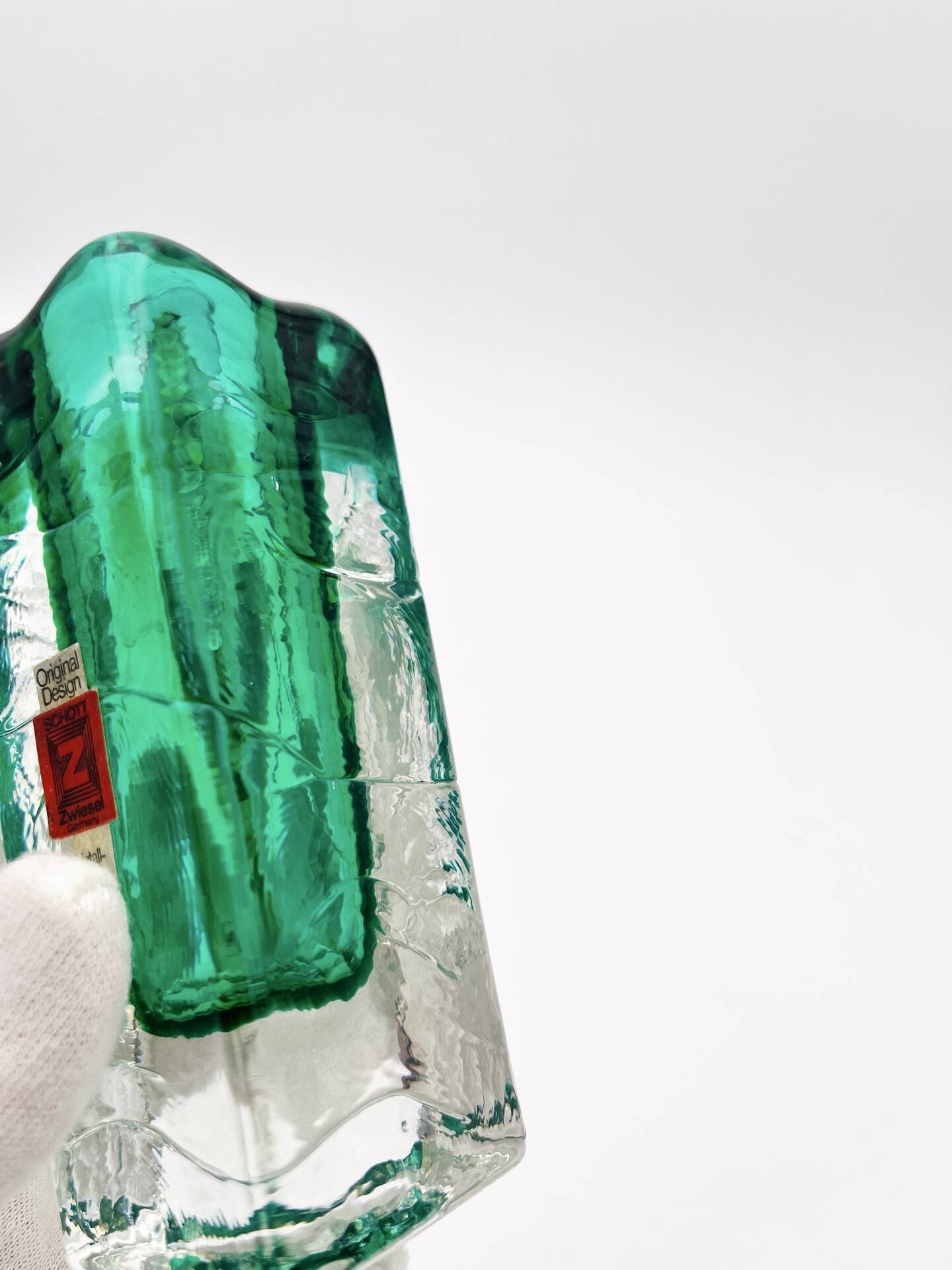 Brutalist Soliflore Vase Schott Zwiesel Crystal Ice Glass 13cm