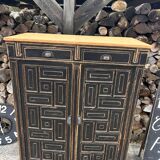 Storage furniture / Antique black wood and wood sideboard