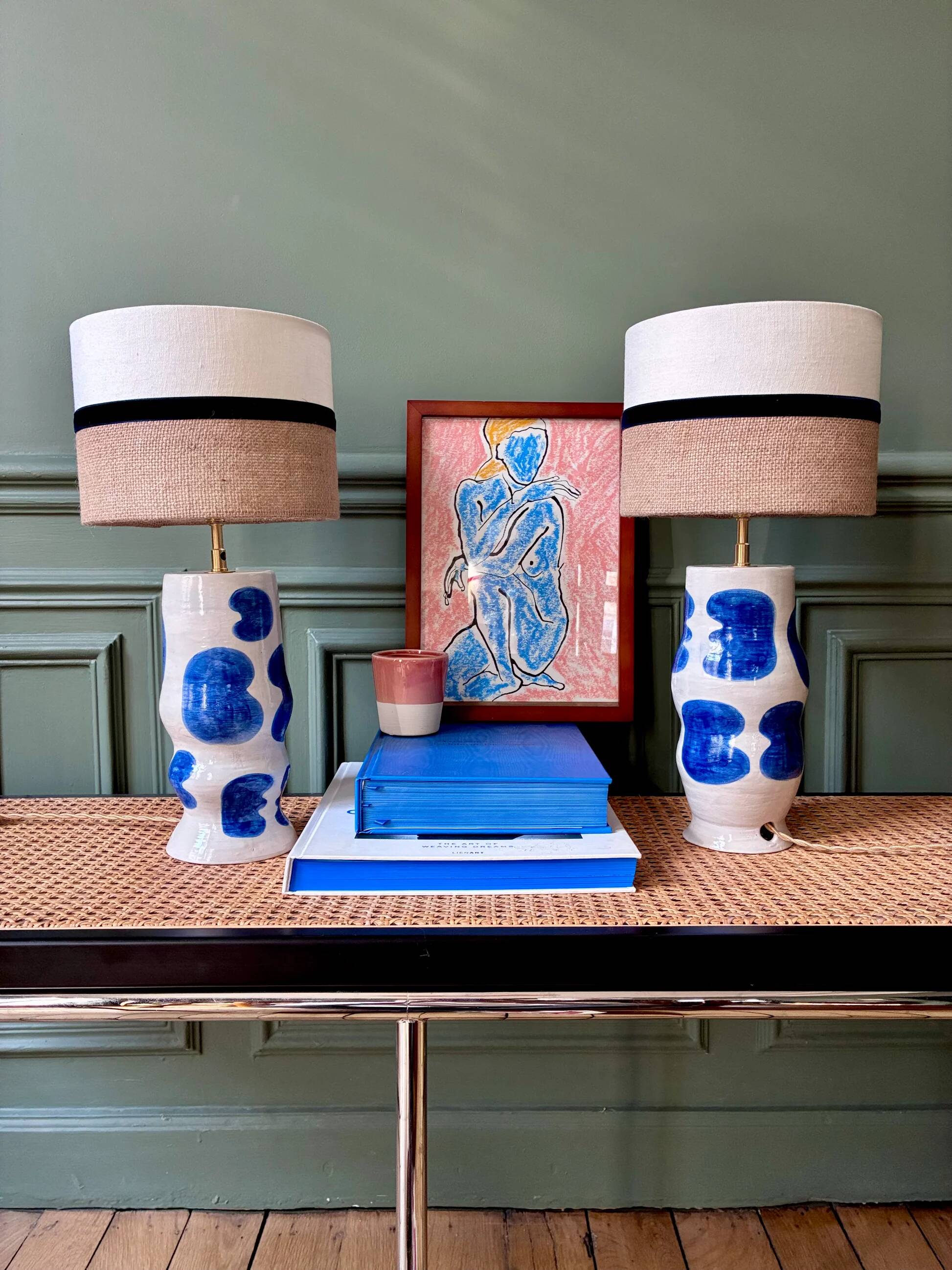 "Initial" SPOT x ATOME lamp pair in ceramic - 2026 (Royal blue)