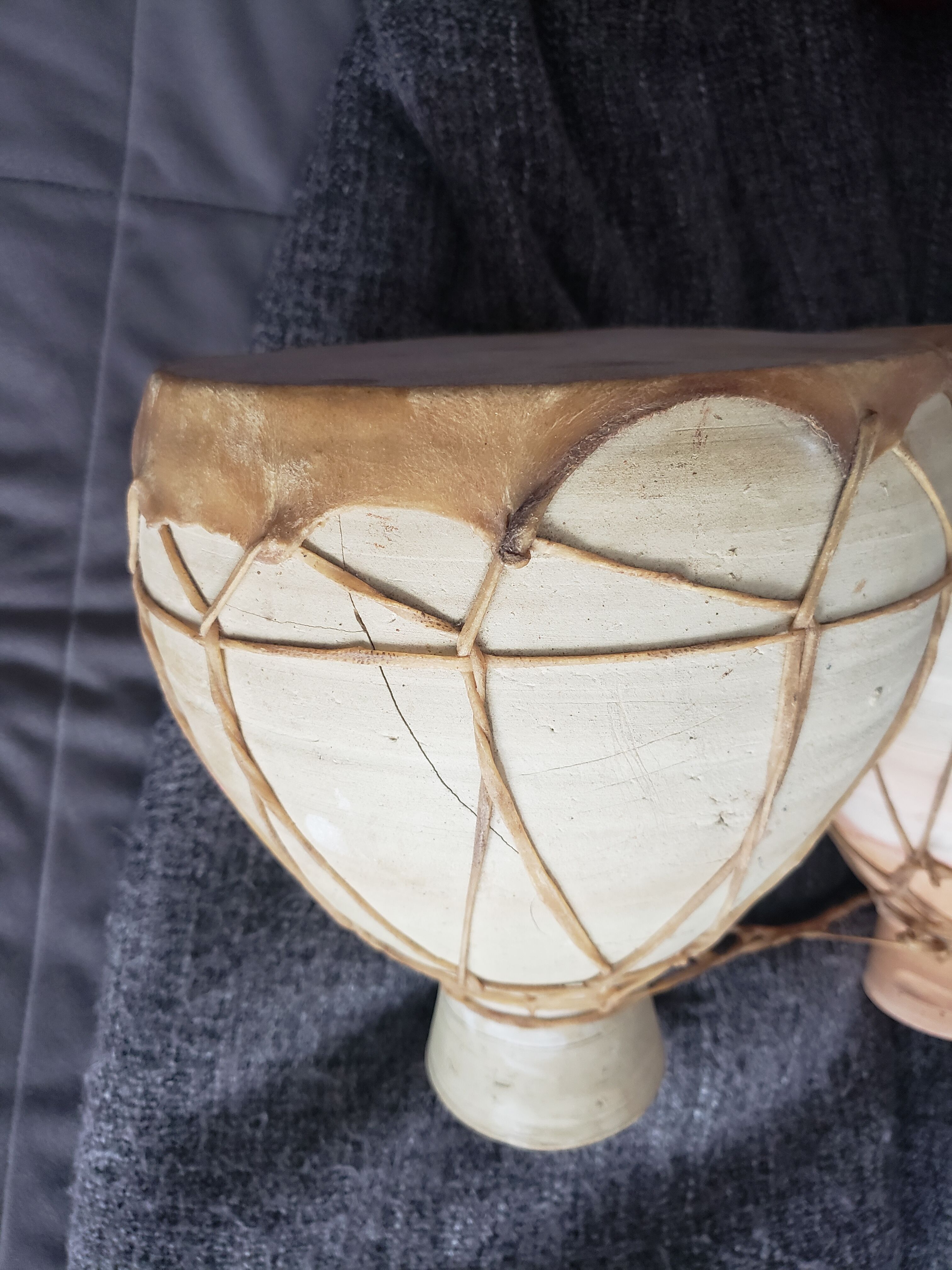 Tibla Moroccan terracotta percussion and camel skin