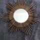 Mirror sun rattan bamboo 60s