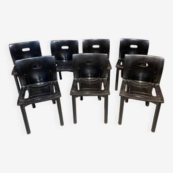 7 chaises modèle 4870 design par Anna Castelli Ferrieri pour Kartell