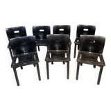 Suite of seven model 4870 chairs designed by Anna Castelli Ferrieri for Kartell