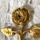 Gold ring towel holder, pink metal