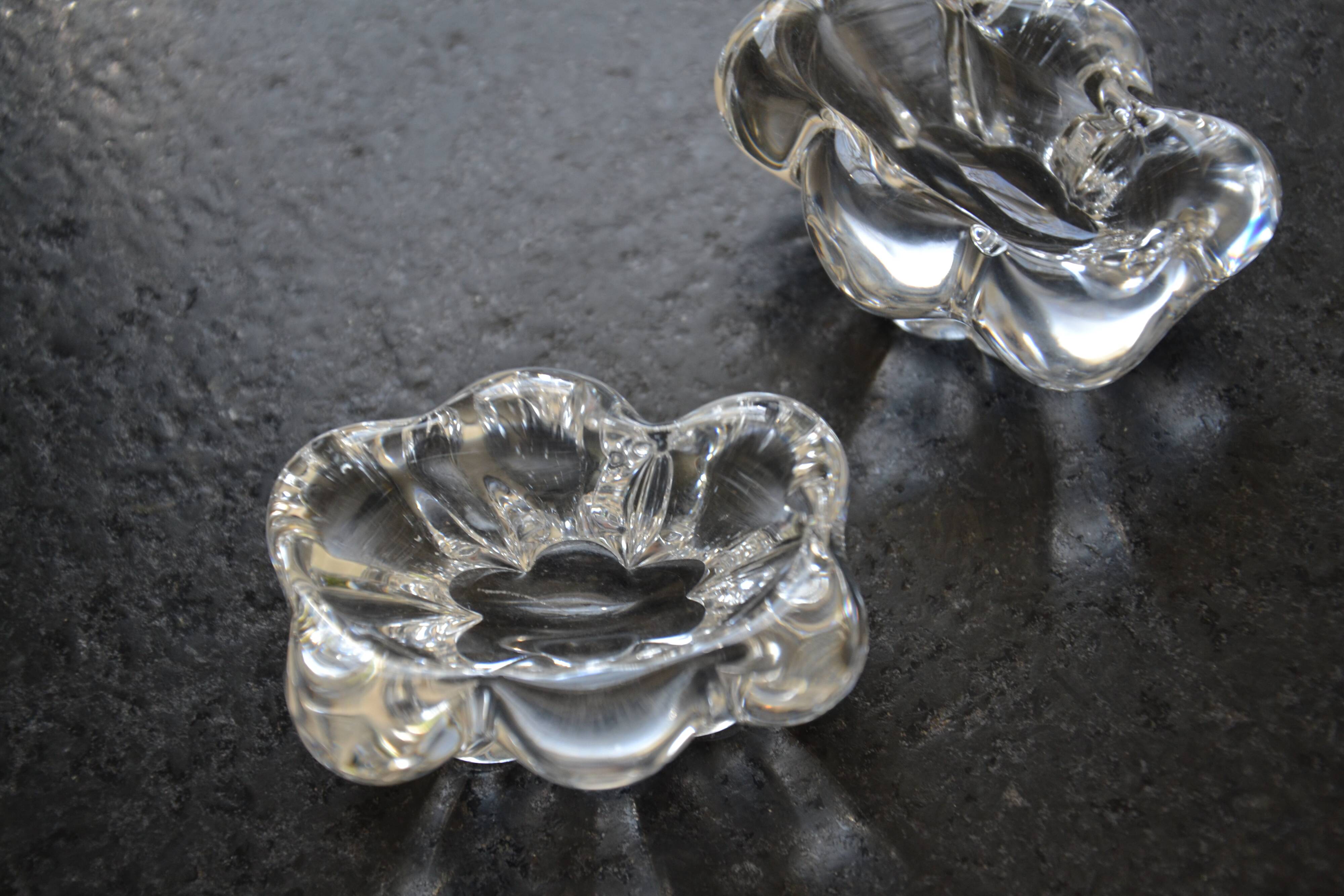 Pair of crystal salt cellars