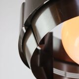 Vintage Italian Metal and Opaline Glass Pendant Lamp, 70s
