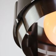 Vintage Italian Metal and Opaline Glass Pendant Lamp, 70s