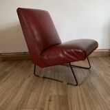 Pair of vintage burgundy red armchairs