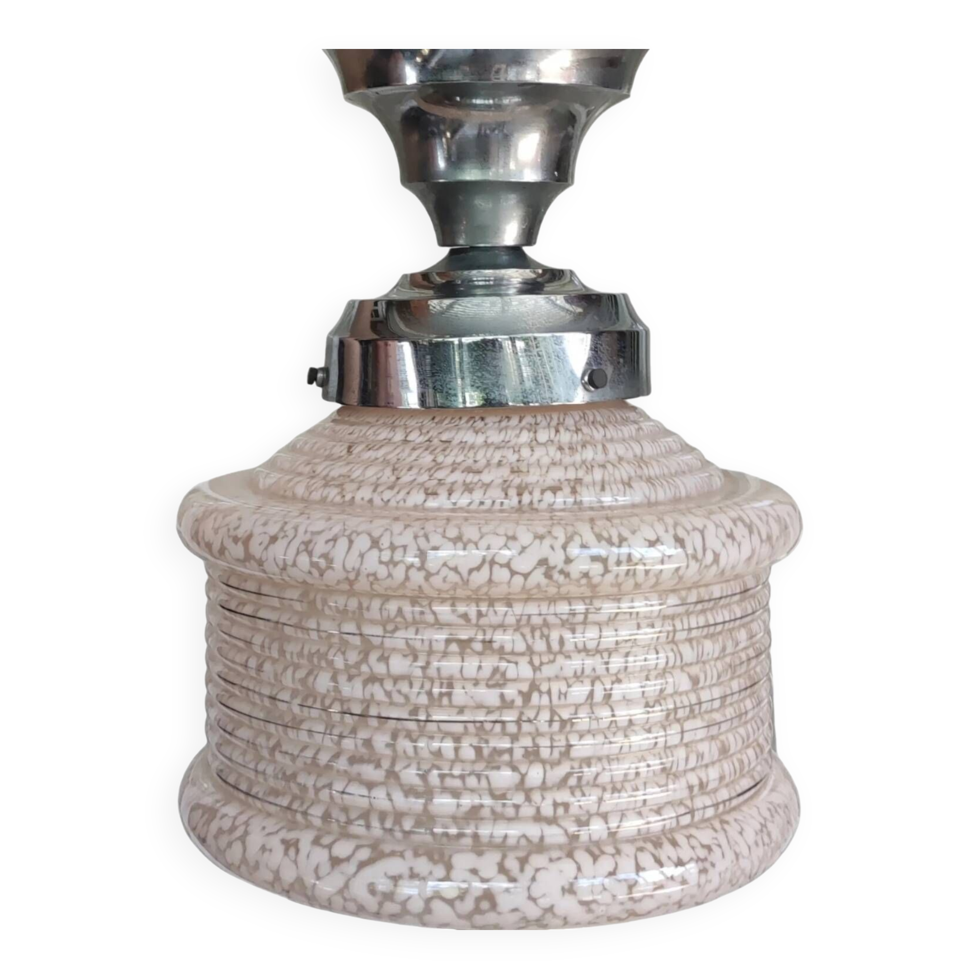 Old globe ceiling light suspension glass from Clichy