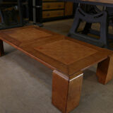 Leather coffee table 1970 " checkers "